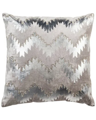 Safavieh Sophia Flamestitch Square Throw Pillow In Gray