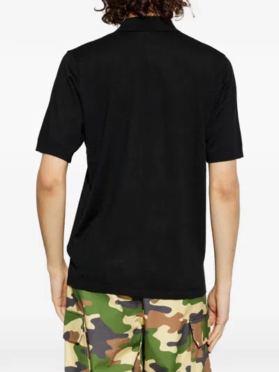 Samsoe & Samsoe Buttoned Collar Polo Shirt In Black