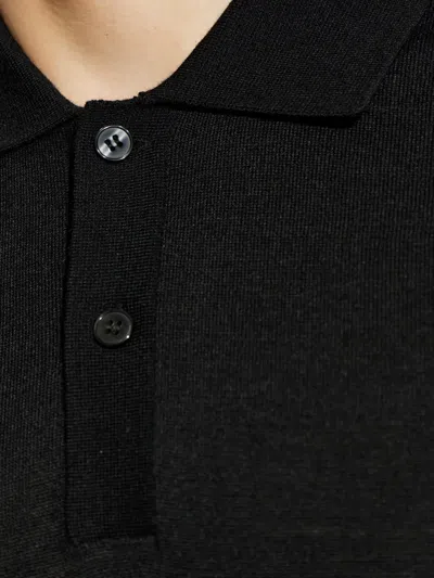 Samsoe & Samsoe Buttoned Collar Polo Shirt In Black