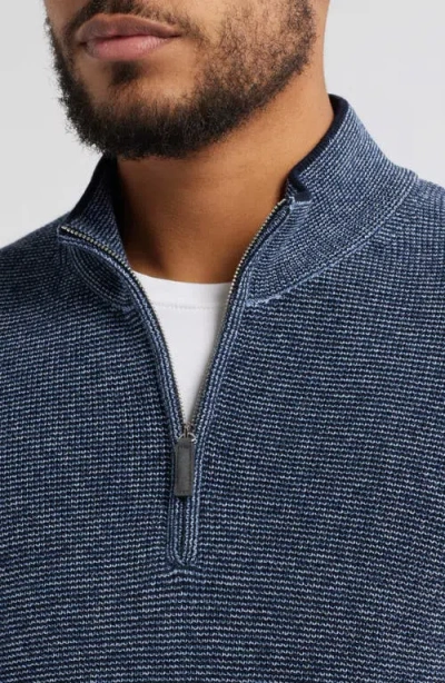 Jack Victor Daulac Quarter Zip Pullover In Blue