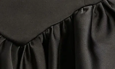 Bardot Oria Bubble Hem Satin Minidress In Black