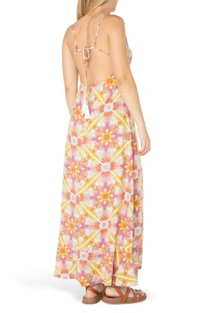 Roxy Lost Paradise Print Sundress In Pink