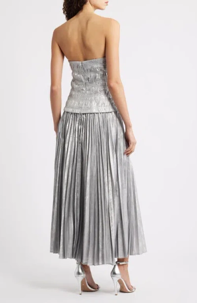 Acler Rockland Strapless Midi Dress In Gray