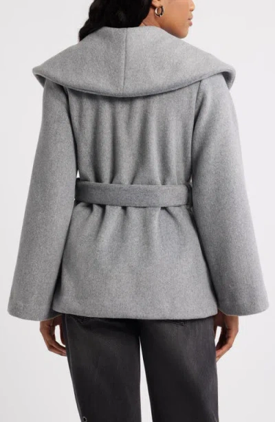 Open Edit Wrap Robe Coat In Gray
