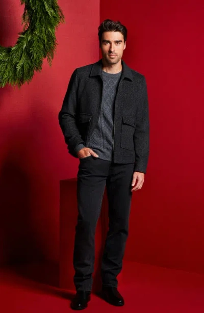 Nordstrom Wool Blend Zip Front Jacket In Gray