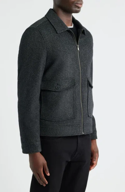 Nordstrom Wool Blend Zip Front Jacket In Gray
