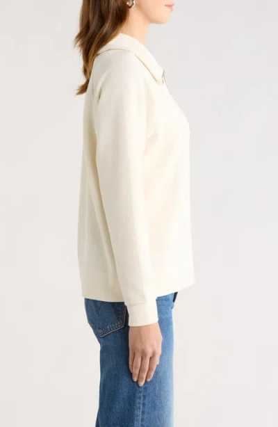 Caslon ® Ottoman Half Zip Pullover In White