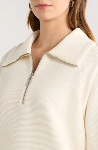 Caslon ® Ottoman Half Zip Pullover In White