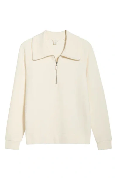 Caslon ® Ottoman Half Zip Pullover In White