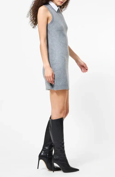 French Connection Vhari Knit Sleeveless Mini Dress In Grey In Blue