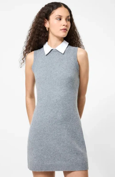 French Connection Vhari Knit Sleeveless Mini Dress In Grey In Blue