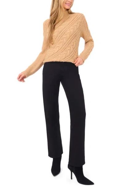 Halogen ® Diagonal Cable Mock Neck Sweater In Neutral