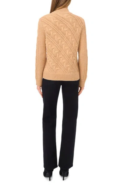 Halogen ® Diagonal Cable Mock Neck Sweater In Neutral
