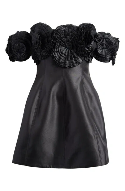 Acler Trusley Off-the-shoulder Mini Dress In Black