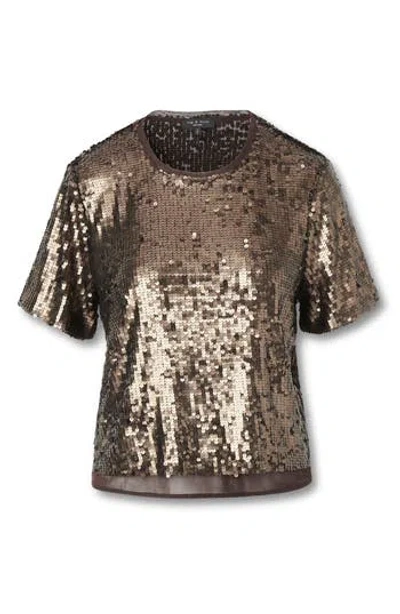 Rag & Bone Lucy Sequin Tee Coffee In Brown