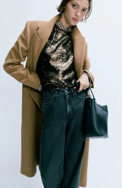 Rag & Bone Lucy Sequin Tee Coffee In Brown