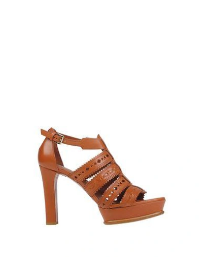 Shop Tod's Sandals In Brown