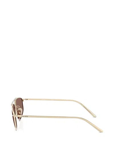 Prada Geometric-frame Sunglasses In Gold