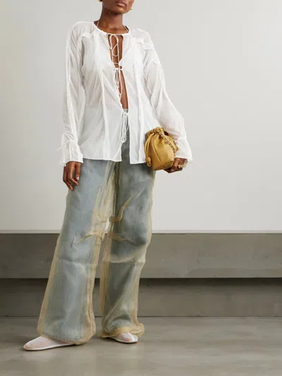 Christopher Esber Tie-up Ruffle Shirt In Multi