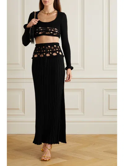 Christopher Esber Crocheted Short Top In Black