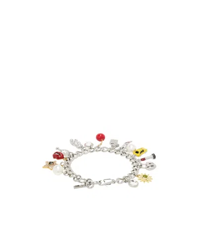 Marc Jacobs Logo Bracelet In Silver