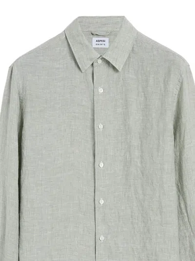 Aspesi Button Front Shirt In Gray