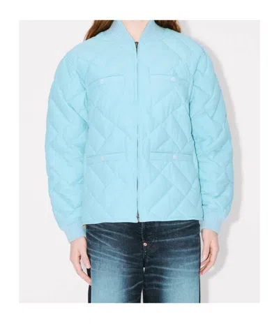 Kenzo Quilted Down Jacket In Blue