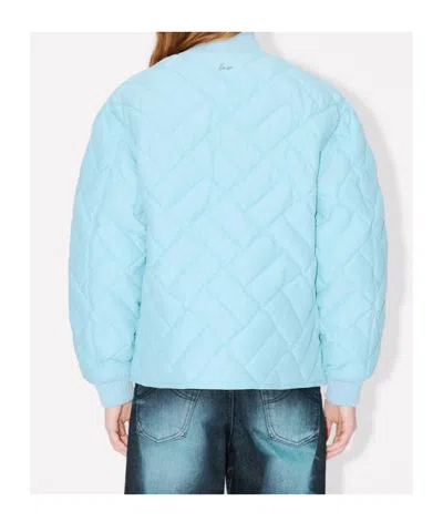 Kenzo Quilted Down Jacket In Blue