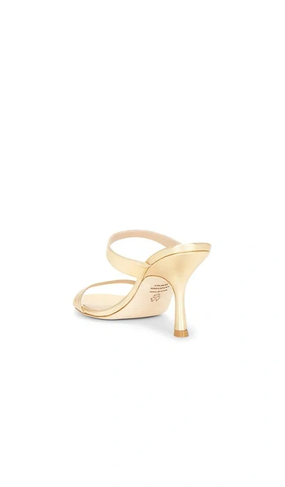 Stuart Weitzman Nudist Metallic Leather Slide Sandals In Gold