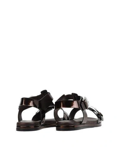 Shop Casadei Sandals In Dark Brown