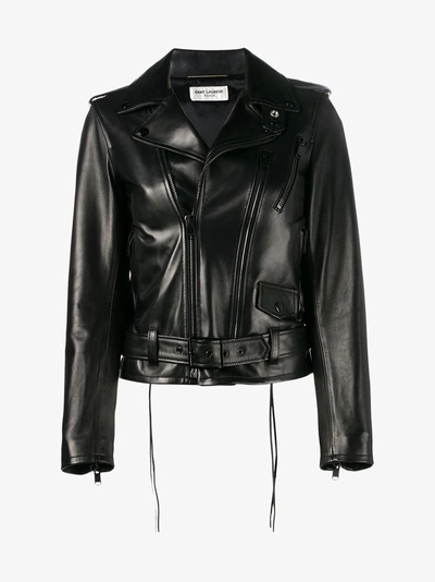 Shop Saint Laurent L17 Motorcycle Jacket In Black