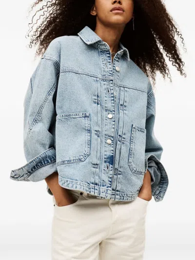 Ba&sh Juno Patch-pocket Jacket In Blue