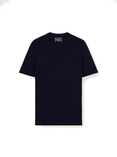 Fedeli Gary Cotton T-shirt In Blue