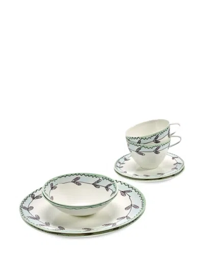 Serax Leaf-print Tableware Set (6 Pieces) In Multi