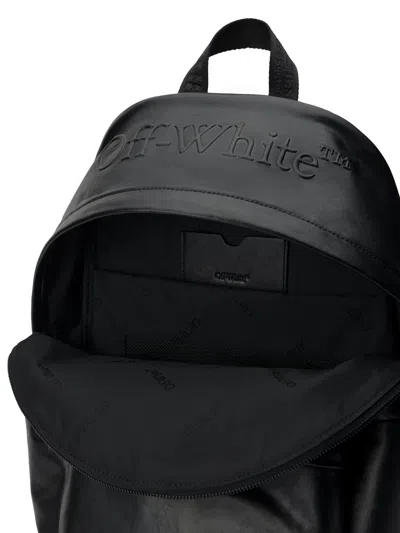 Off-white Heritage Leather Backpack In Black