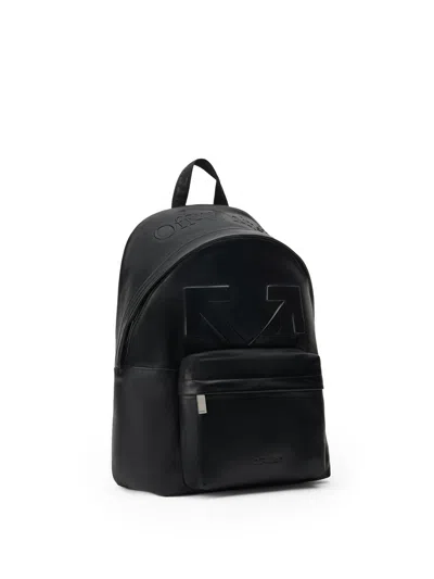 Off-white Heritage Leather Backpack In Black