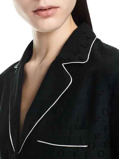 Off-white Off Jacq Pajama Ls Shirt In Black