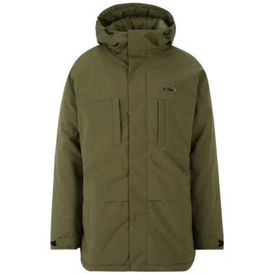 Fila Green Polyester Parka In Green
