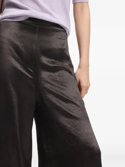 Hugo Boss Relaxed-fit Trousers In Lustrous Twill In Black