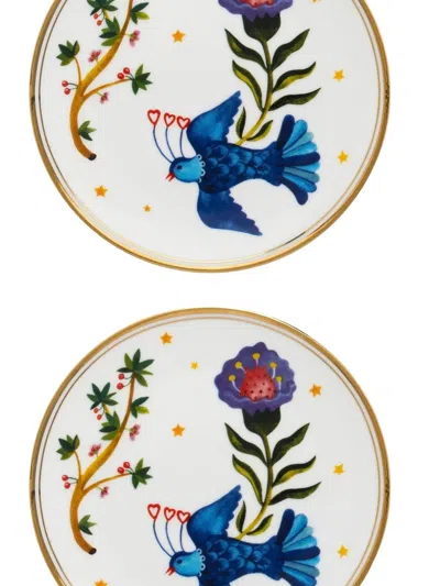 Bitossi Home Bird Floral Plate In Multi