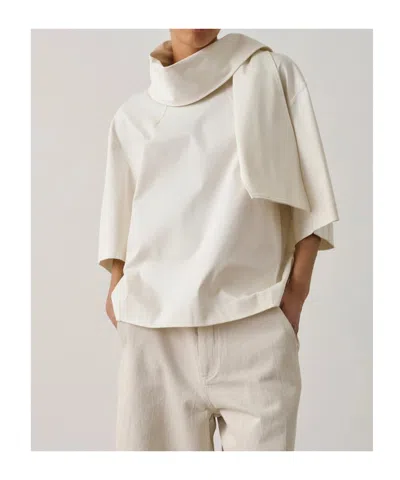 Soeur Scarf Pattern T-shirt In White