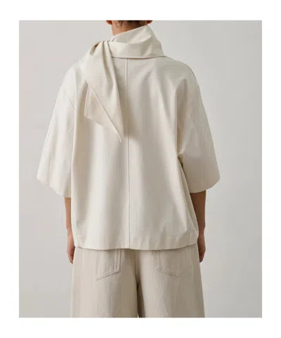 Soeur Scarf Pattern T-shirt In White