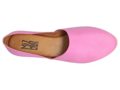 Miz Mooz Kimmy Flats Womens Fuchsia Leather Almond Toe Slip-on Rhs5345 In Pink