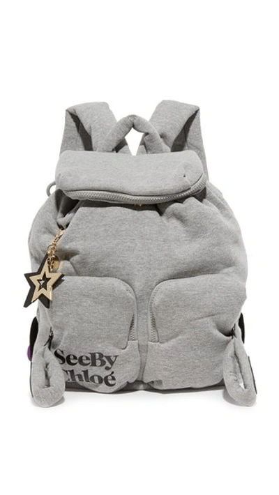 See By Chloé Front Pockets Backpack In Grey Melange