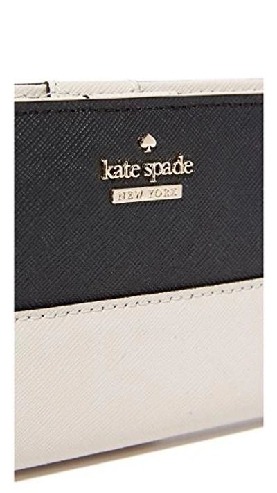 Shop Kate Spade Stacy Snap Wallet In Black/pebble
