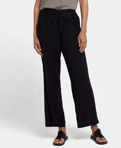 Nydj Petite Relaxed Drawstring Pull-on Pants In Black