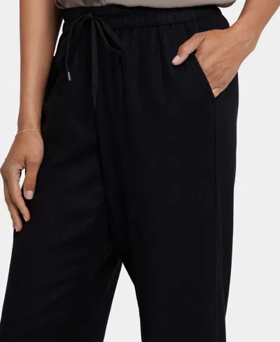 Nydj Petite Relaxed Drawstring Pull-on Pants In Black