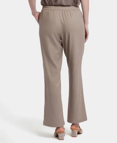 Nydj Petite Relaxed Drawstring Pull-on Pants In Brown