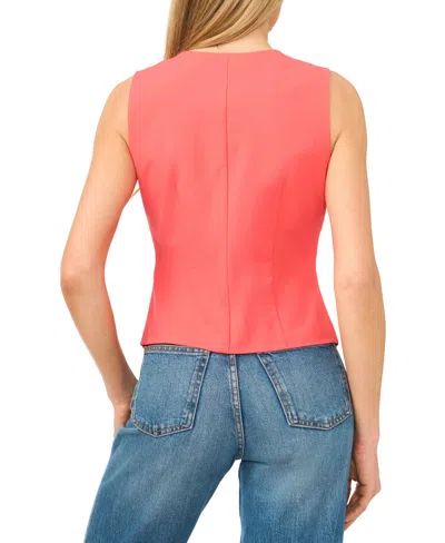 Cece Split Hem Vest In Red