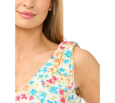 Cece Floral Bow Strap A-line Dress In Multi